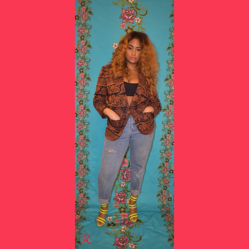 Vintage African Print Blazer